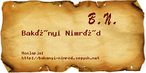 Bakányi Nimród névjegykártya